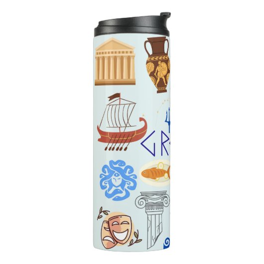 Griechenland Symbole für Reisende Thermosbecher (Nach links gedreht)