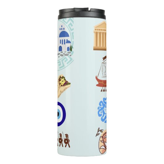 Griechenland Symbole für Reisende Thermosbecher (Rückseite)