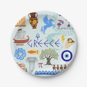 Griechenland Symbole Reise Liebhaber Pappteller