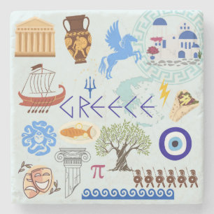 Griechenland Symbole Reise Liebhaber Steinuntersetzer