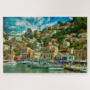 Griechenland Symi Greek Island Travel Foto Puzzle