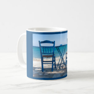 Griechenland Taverna Foto blau-weiß Kaffeetasse