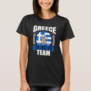 Griechenland Trinkteam Griechische Flagge Bierpart T-Shirt