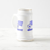 Griechenland und der griechische Flaggen-Fußballba Bierglas (Vorderseite Links)