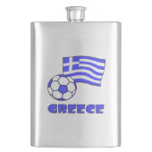 Griechenland und der griechische Flaggen-Fußballba Flachmann (Vorderseite)