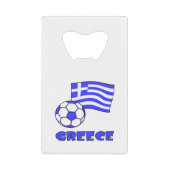 Griechenland und der griechische Flaggen-Fußballba Kreditkartenflaschenöffner (Vorderseite)