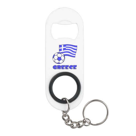 Griechenland und der griechische Flaggen-Fußballba Schlüsselbund Flaschenöffner (Rückseite)