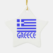 Griechenland und die griechische Flagge Keramik Ornament (Hinten)