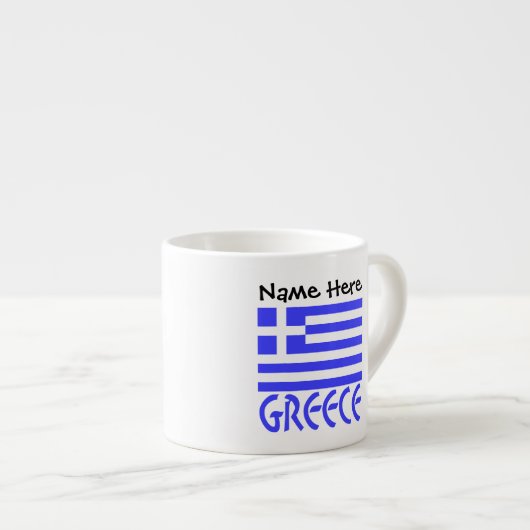 Griechenland und die griechische Flagge mit Ihrem Espressotasse (Vorderseite Rechts)