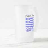 Griechenland und die griechische Flagge mit Ihrem  Mattglas Bierglas (VorderseiteRechts)