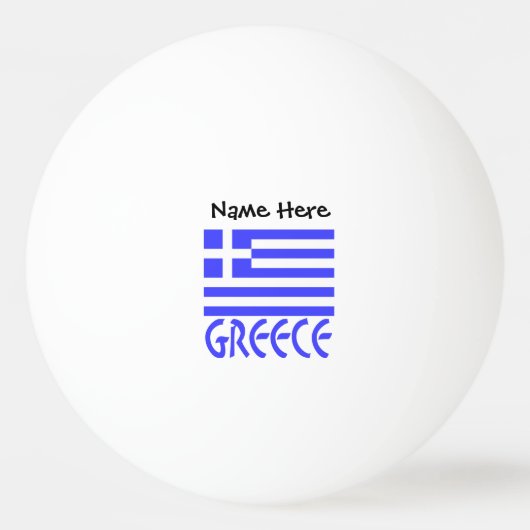 Griechenland und die griechische Flagge Personalis Tischtennisball (Vorderseite)