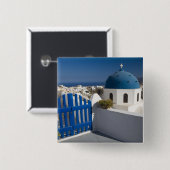 Griechenland und die griechische Insel Santorini a Button (Vorne & Hinten)