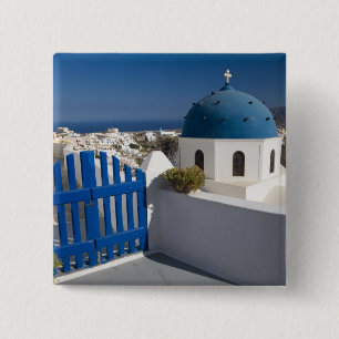Griechenland und die griechische Insel Santorini a Button