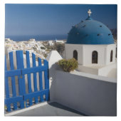 Griechenland und die griechische Insel Santorini a Fliese (Vorderseite)