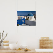 Griechenland und die griechische Insel Santorini a Poster (Küche)