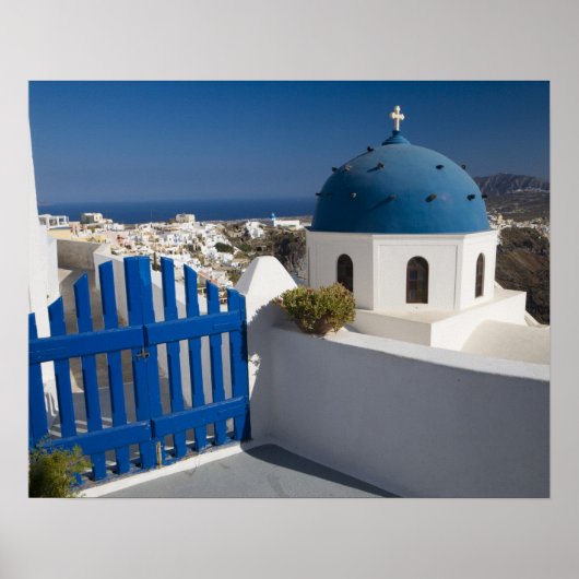 Griechenland und die griechische Insel Santorini a Poster (Vorne)