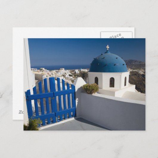Griechenland und die griechische Insel Santorini a Postkarte (Vorne/Hinten)