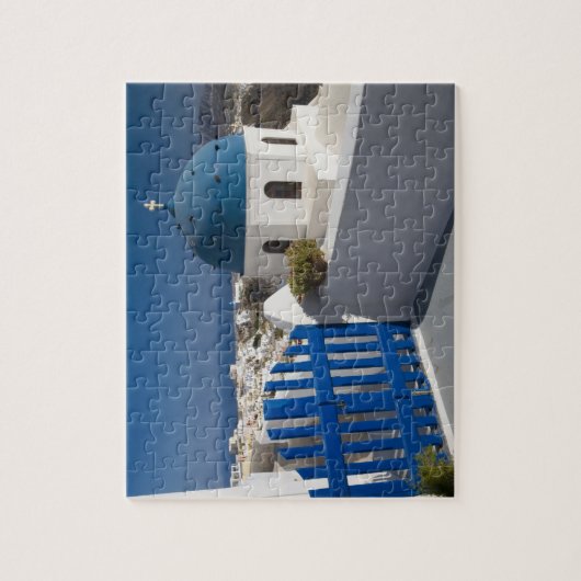 Griechenland und die griechische Insel Santorini a Puzzle (Vertikal)