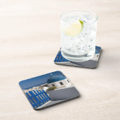 Griechenland und die griechische Insel Santorini a Untersetzer (Rechte Seite)