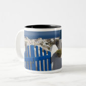 Griechenland und die griechische Insel Santorini a Zweifarbige Tasse (Vorderseite Links)