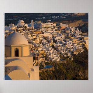 Griechenland und die griechische Insel Santorini Poster