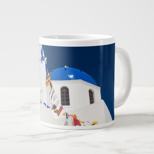 Griechenland und die griechische Insel Santorini S Jumbo-Tasse (Vorderseite Rechts)