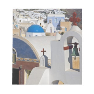 Griechenland und die griechische Insel Santorini S Notizblock