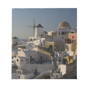 Griechenland und die griechische Insel Santorini S Notizblock