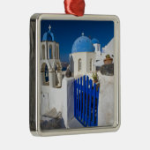 Griechenland und die griechische Insel Santorini S Ornament Aus Metall (Rechts)