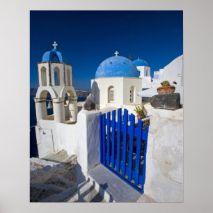 Griechenland und die griechische Insel Santorini S Poster