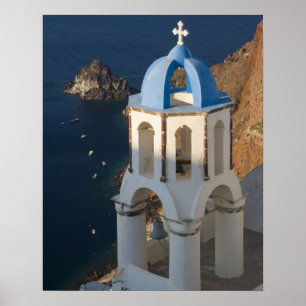 Griechenland und die griechische Insel Santorini S Poster