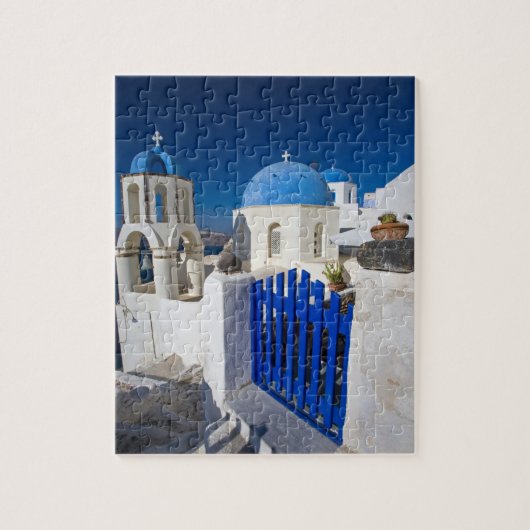 Griechenland und die griechische Insel Santorini S Puzzle (Vertikal)