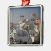 Griechenland und die griechische Insel Santorini S Silbernes Ornament (Links)