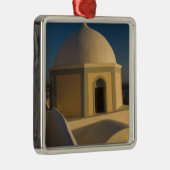 Griechenland und die griechische Insel Santorini S Silbernes Ornament (Rechts)