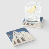 Griechenland und die griechische Insel Santorini S Steinuntersetzer (Seitenansicht)