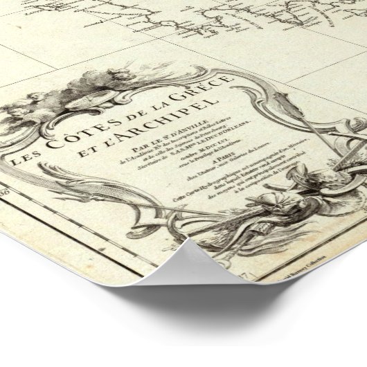 Griechenland und die Türkei - Karte Poster (Ecke)