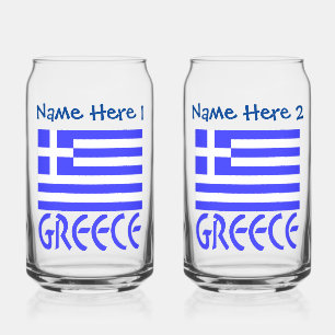 Griechenland und griechische Flagge Blau Personali Dosenglas