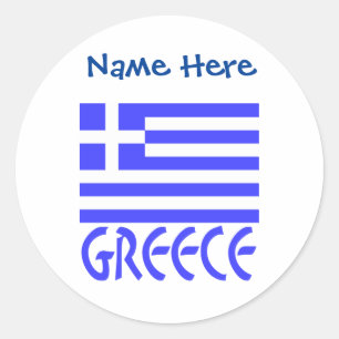 Griechenland und griechische Flagge Personalisiert Runder Aufkleber