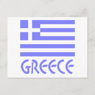 Griechenland und griechische Flagge Postkarte