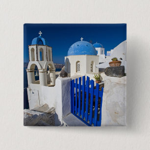 Griechenland und griechische Insel Santorin Stadt Button