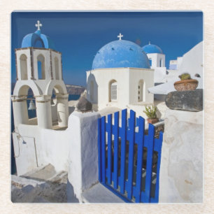 Griechenland und griechische Insel Santorin, Stadt Glasuntersetzer