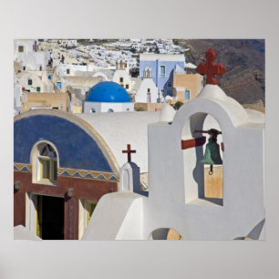 Griechenland und griechische Insel Santorin Stadt Poster