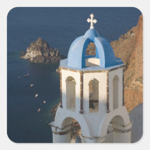 Griechenland und griechische Insel Santorin, Stadt Quadratischer Aufkleber