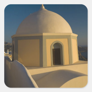 Griechenland und griechische Insel Santorin Stadt  Quadratischer Aufkleber