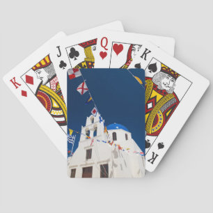 Griechenland und griechische Insel Santorin Stadt  Spielkarten