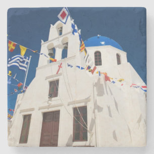 Griechenland und griechische Insel Santorin Stadt  Steinuntersetzer