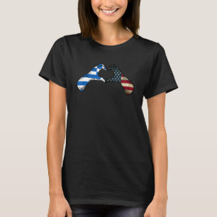 Griechenland USA Flaggen USA Griechenland Herz T-Shirt