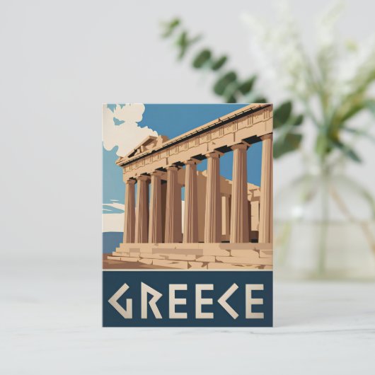 Griechenland Vintag Postkarte (Stehend Vorderseite)