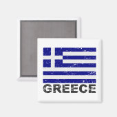 Griechenland Vintage Flagge Magnet (Vorderseite/Rückseite)