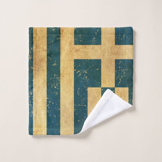 Griechenland - Vintage Grunge Badhandtuch Set (Waschlappen)